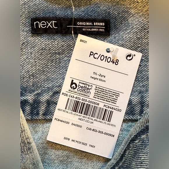 NWT Next Blue Denim Hooded Shacket size 1 1/2-2Yrs - Picture 6 of 14